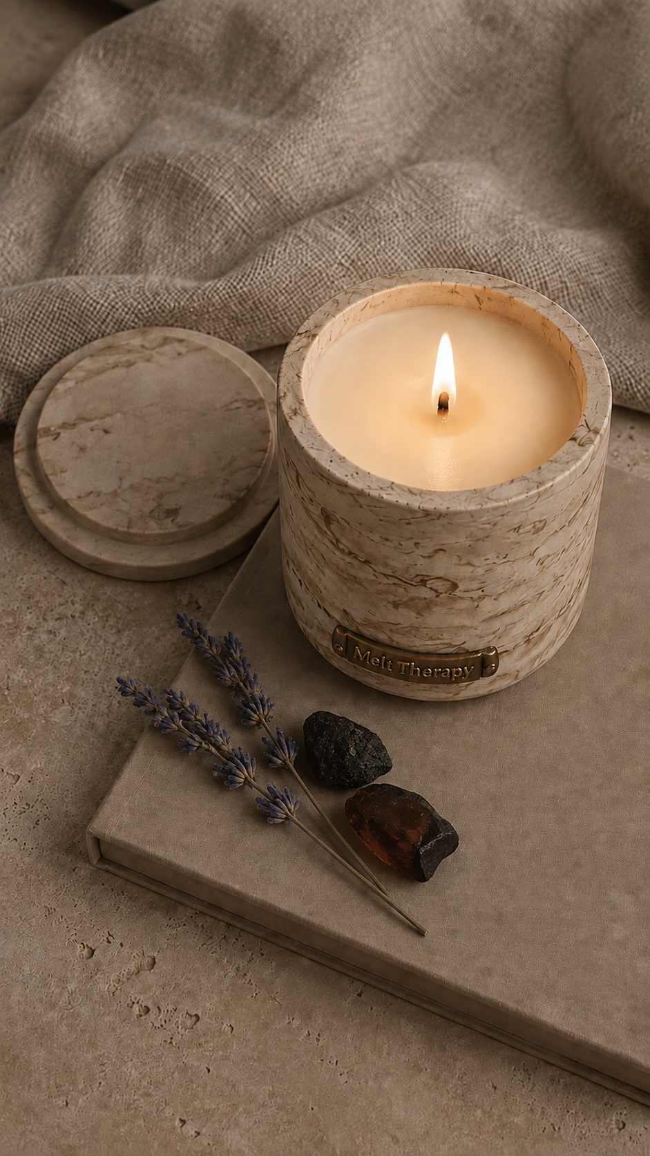 Black Amber & Lavender Luxury Candle – Refillable - Melt Therapy